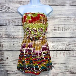 Forever 21 Strapless Multicolor Dress Medium